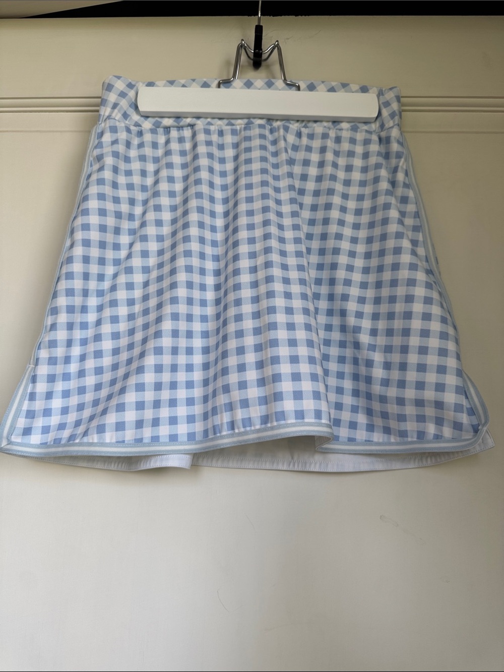 Light Blue Gingham A-Line Athletic Skort by Tuckernuck - Women